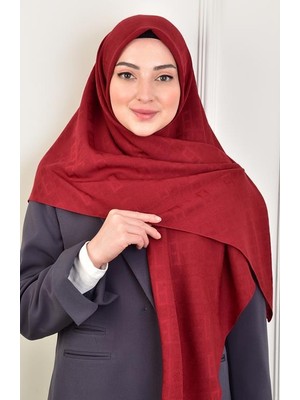 Burden İpek Büyük Boy Colourway Square Eşarp 120 cm Dsn-10 Bordo