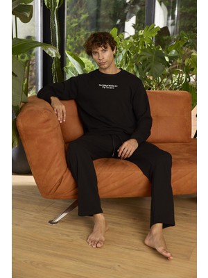 Kly Erkek Uzun Kol O Yaka Siyah Eşofman Takım C6T1N2O7