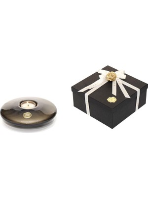 Missi Siyah Golden Glow Cam Mumluk ve Tealight Seti (Dekoratif Sıvama Kutulu)