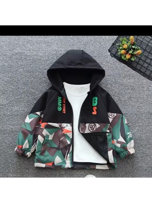 Nisay Boutique Kamuflaj Desenli Çocuk Yağmurluk