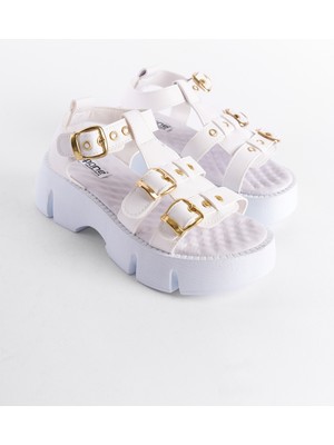 Cherry Kalın Tabanlı Bilekten Bantlı Konfor Tabanlı Kadın Sandalet