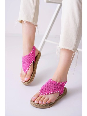 Mayya Fuşya Örgülü Sandalet