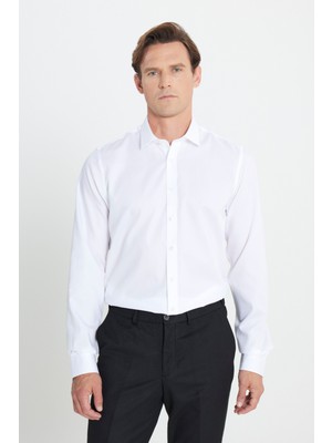 Ütü Gerektirmeyen Taılored Slim Fit Dar Kesim Klasik Yaka %100PAMUK Non-Iron Gömlek