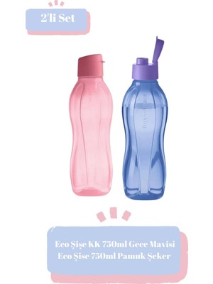 Tupperware Eco Şişe Kk 750ML Gece Mavisi -Eco Şişe 750 ml Mavi Böğürtlen 2 'li Set