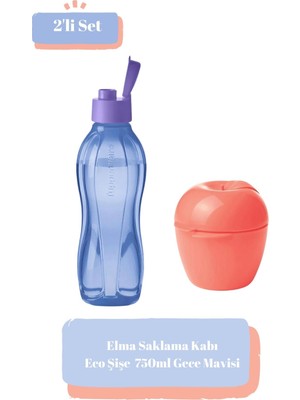Tupperware Saklama Kabı Elma -Eco Şişe Kk 750ML Gece Mavisi 2'li Set