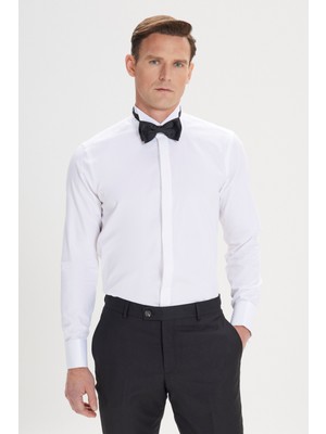 Slim Fit Dar Kesim Ata Yaka %100 Pamuk Gömlek