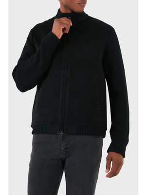 Emporio Armani Yünlü Logolu Regular Fit Dik Yaka Hırka Erkek Hırka 6D1BY2 1MF9Z 0999