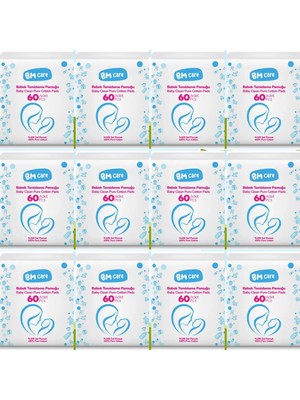 Bm Care Bebek Temizleme Pamuğu 60'lı x12 Yumuşak Dokulu Hassas Ciltler İçin Ürün