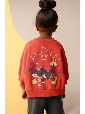 Ladin Store Yeni Sezon Kız Çocuk Minnie And Mickey Mouse Baskılı Pamuklu Sweatshirt ve Eşofman Altlı Ikili Takım