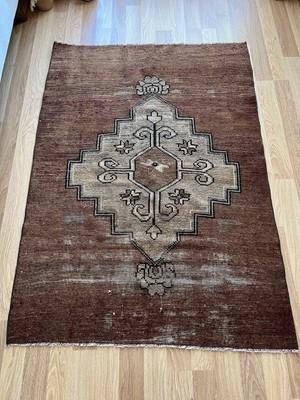 DesignEv 122X171 cm Kahverengi Boho Stili El Dokuma Orta Boyut Ev Salon Halısı