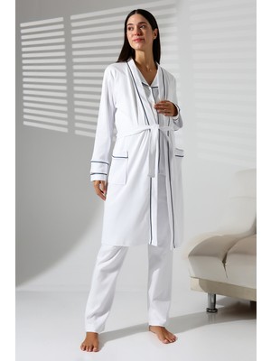 Likapa Likapashop Interlok Kışlık 3'lü Sabahlıklı Lohusa Takımı