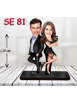 Özcan Tasarım Kişiye Özel Ahşap Biblo - Ajan Çift Biblosu