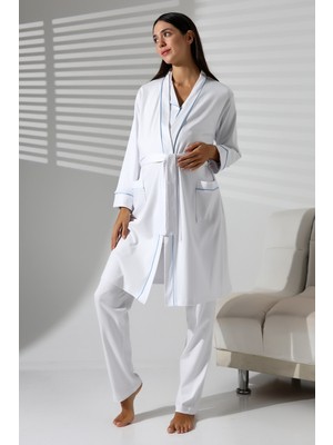 Likapashop Interlok Kışlık 3'lü Sabahlıklı Lohusa Takımı