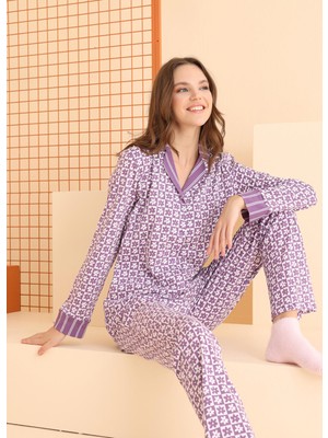 Önden Düğmeli Pijama Takım 68069