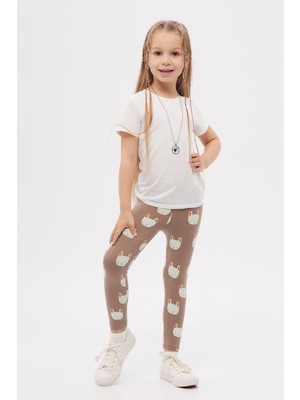 Sleepy Bunny Kız Çocuk Desenli Yazlık Tayt