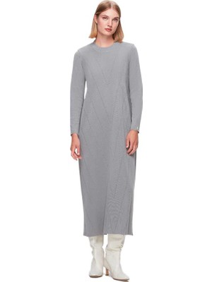 Miss Dalida Örgü Desenli Triko Elbise T25K-4000
