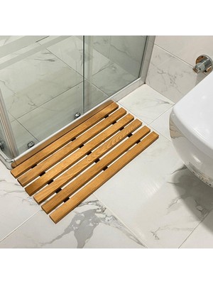 Reyo Ahşap Ipli Banyo Paspası, Bahçe Balkon Paspası 30x70cm