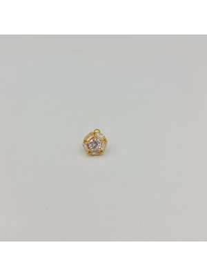 SE Jewellery Cerrahi Çelik Gold Baget Taşlı Küpe Tragus Helix Kıkırdak Piercing