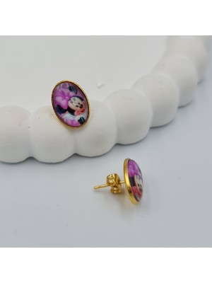 SE Jewellery Altın Renginde Çelik Mini ve Mickey Mause Çocuk Takı Seti