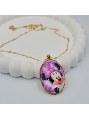 SE Jewellery Altın Renginde Çelik Mini ve Mickey Mause Çocuk Takı Seti