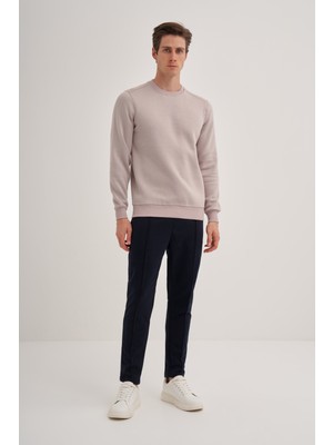 Cazador 24KCEEO05615 Gri Melange Erkek 3 Iplik Bisiklet Yaka Sweat Hırka