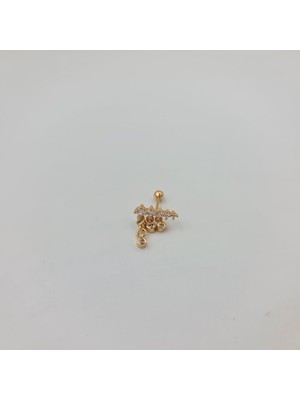 SE Jewellery Sallantılı Taşlı Baget Cerrahi Çelik  Küpe Tragus Helix Kıkırdak Piercing