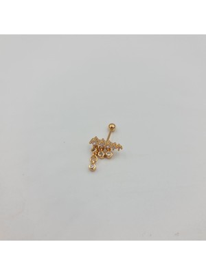 SE Jewellery Sallantılı Taşlı Baget Cerrahi Çelik  Küpe Tragus Helix Kıkırdak Piercing