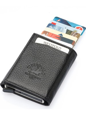 West Polo Kişiye Özel İsimli Kart Mekanizmalı Hakiki Deri Cüzdan