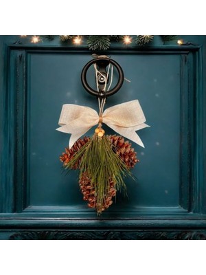 3’lü Kozalak Kapı Süsü Ev Dekoru Yılbaşı Süsü Aksesuar