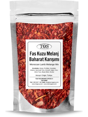 TOS The Organic Spices Fas Kuzu Melanj Baharat Karışımı 100 gr Moroccan Lamb Mélange Spice Blend - Premium Quality