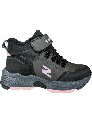 Cırtlı Içi Yünlü Soğuk Geçirmez Outdoor Günlük Çocuk Bot Füme - Pembe