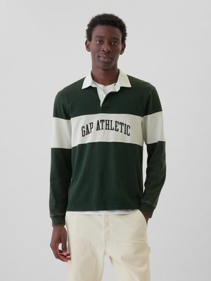 Gap Erkek Yeşil Relaxed Rugby T-Shirt