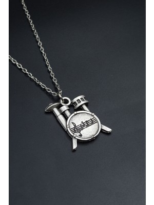 Bateri  Gümüş Kaplama Unisex Düz Zincir Kolye kod 835