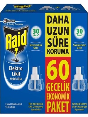 Raid Xsay Elektro Likit 2 Yedek 60 Gece Ekonomik Paket