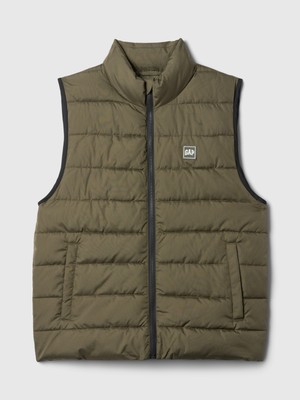 Erkek Haki Gap Logo Coldcontrol Puffer Şişme Yelek