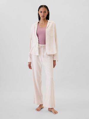 Gap Kadın Pembe Relaxed Flannel Pijama Altı