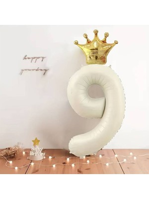Parti Hediye Sepeti Gold Kral Taçlı Krem Doğum Günü Seti