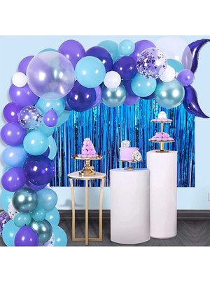 Parti Hediye Sepeti Lüks Deniz Kızı Temalı Doğum Günü Parti Kutlama Seti Konsept Doğum Günü Süsü