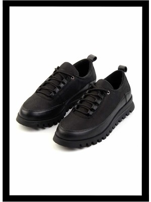 Bambi Siyah Hakiki Deri Kadın Casual Ayakkabı K01809585303