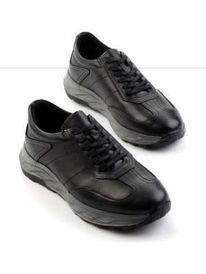 Bambi Siyah Napa Hakiki Deri Erkek Casual Ayakkabı E01556020843