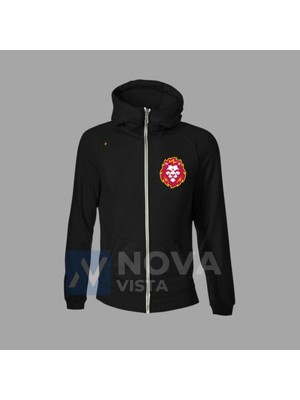 Metin Oktay Taçsız Kral 10 Numara Futbol Forma Baskılı Unisex Siyah Gri Fermuarlı Ceket