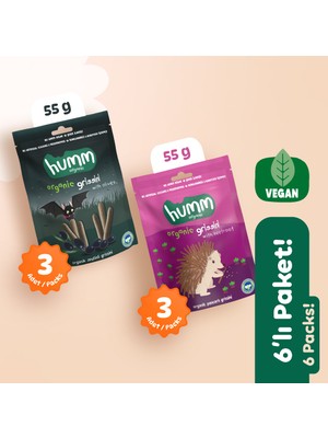 Organik Vegan Tuzlu Grissini Atıştırmalık Paketi - 6 Adet (2 Çeşit)