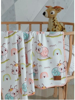 Mircotton Polar Baskılı Bebek Battaniyesi 85X110 cm Salyangoz