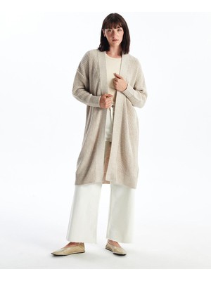 Lcw Vision Şal Yaka Düz Uzun Kollu Oversize Kadın Triko Hırka