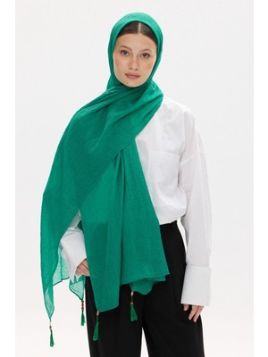 Fenza Scarf Freya Müslin Püsküllü Bürümcük Pamuklu Şal