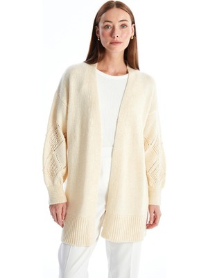 Lcwaıkıkı Basic Şal Yaka Kendinden Desenli Uzun Kollu Kadın Triko Hırka