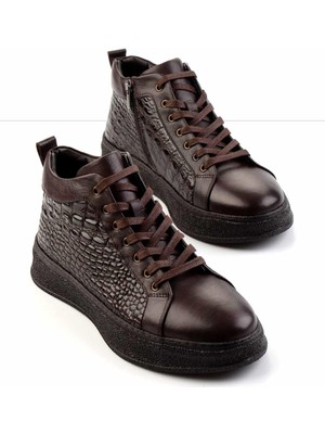 Bambi Kahve Antik Hakiki Deri Erkek Bot & Bootie E02036502341