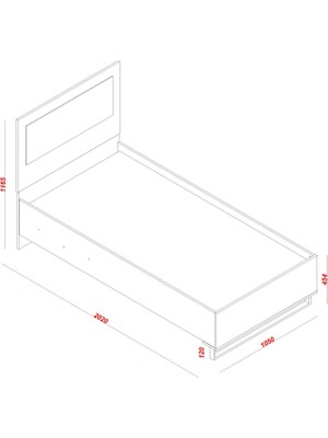 Meltem Nove Genç Odası Tek Kişilik Amortisörlü Karyola 100X200 cm