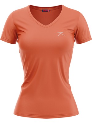 Raru Kadın %100 Pamuk T-Shirt Mulıer Oranj