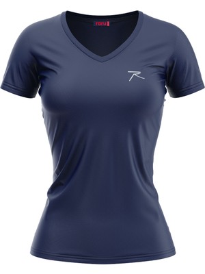 Raru Kadın %100 Pamuk T-Shirt Mulıer Lacivert